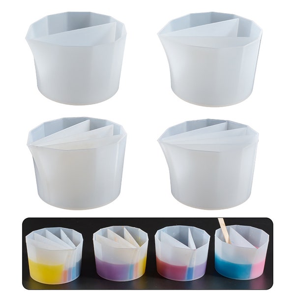 Reusable Silicone Split Cup, Mixing Cup, Epoxy Resin Color Mixing Tool, DIY Epoxy Resin Jewelry Making Dispensing Cup