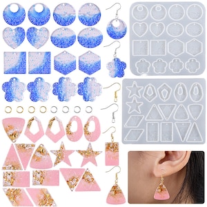1PCS Multiple Shape Pendant Silicone Mold,  Epoxy Resin Molds, DIY Water Pattern Necklace Pendant Earring Jewelry Making Craft Mould