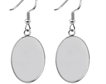 Oval Stainless Steel 13x18mm/18x25mm Earrings Bases Settings - Earring Blank- DIY Earring Kits - 18x25mm Bezel Earring Trays 20pcs