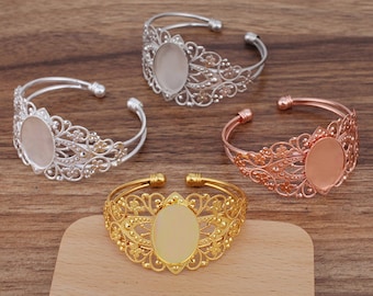 5pcs Crankset frame oval 18x25 mm bracelet blank setting antique bronze, silver, rose gold, gold, k white frame bracelet base, bracelet tray