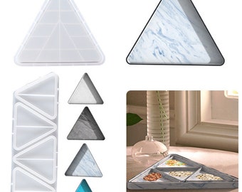 DIY Crystal Epoxy Mold Triangle Platter Fruit Nut Multi-purpose Storage Tray Silicone Mold Home Decoration