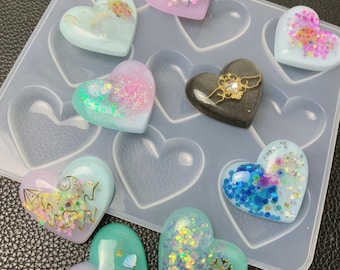 Silicone Resin Molds Silicone heart mold puffy heart pendant silicone mold Shiny heart epoxy resin mould resin molds DIY craft Mold