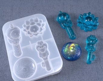 Sailor moon Magic varita molde de silicona. Fabricación de moldes de silicona colgantes. Molde de yeso de aromaterapia