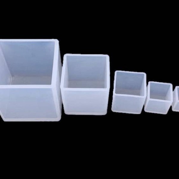 1pcs 20mm 25mm 35mm 40mm 50mm 65mm cube Resin Silicone Mould Bijoux Making epoxy resin molds Food-grade Epoxy Silicone