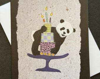 Panda-Geburtstagskarte: “Happy Bear Day” Grußbotschaft.