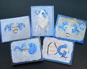 UNC Tarheel stationery. Set of 5 blank folded Rameses notecards for Carolina fans and students.