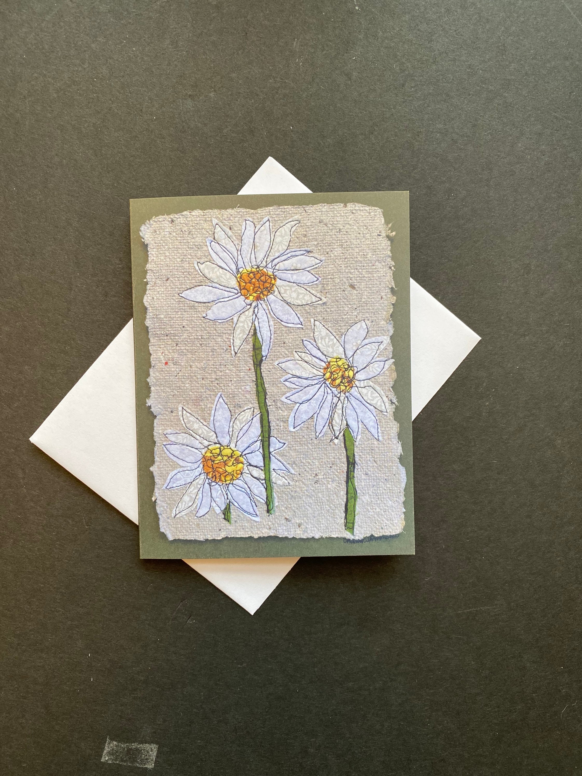 White Daisies Notecard, Blank Folded All Occasion Greeting Card. - Etsy