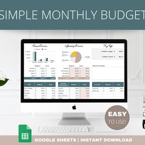 Monthly Budget Spreadsheet, Financial Planner, Budget Template, Personal Finance, Budget Dashboard, Google Sheets Budget Template