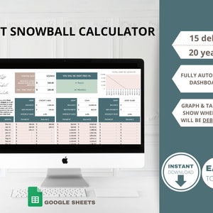 Debt Snowball Spreadsheet | Debt Payoff Calculator | Debt Snowball Excel | Debt Payoff | Debt Snowball Payoff Calculator |
