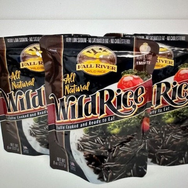 PACKED WILD RICE Cooked 100% Natural Wild Rice 18/8oz Ready to eat Wild Rice Cooked Natural First Quality Wild Rice Shelf Stable Packed Rice