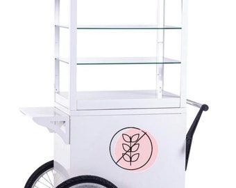 SHOWCASE DISPLAY CART Mobile Cart Tier Top Desserts Cart  Showcase Exhibit Dessert Cart Mobile Showcase Cookies Cakes Cupcakes Cart