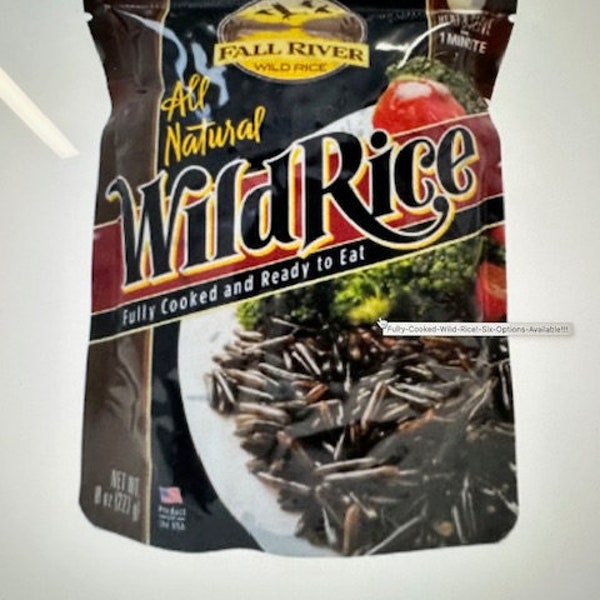 COOKED WILD RICE 100% Natural Wild Rice 18/8oz Cooked Ready to eat Wild Rice Cooked Natural First Quality Wild Rice Shelf Stable Packed Rice