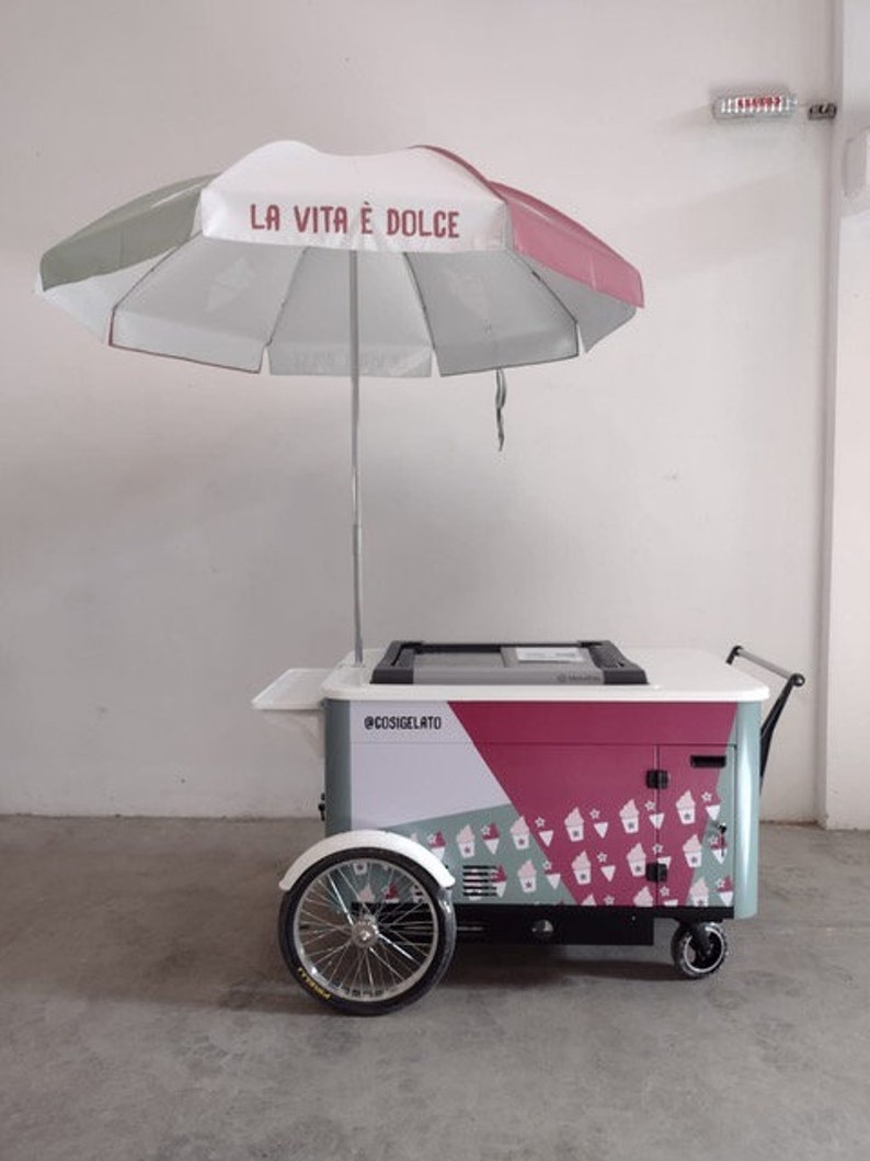 ICE CREAM FREEZER Cart, Ice Cream Freezer Push Cart, Dualmode