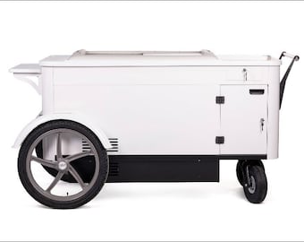 ICE CREAM FREEZER 8.2 cf Cart Gourmet Ice Cream Cart Freezer Fridge Push Carts Electric Push Cart Ice Cream Gelato Electric Freezer Cart