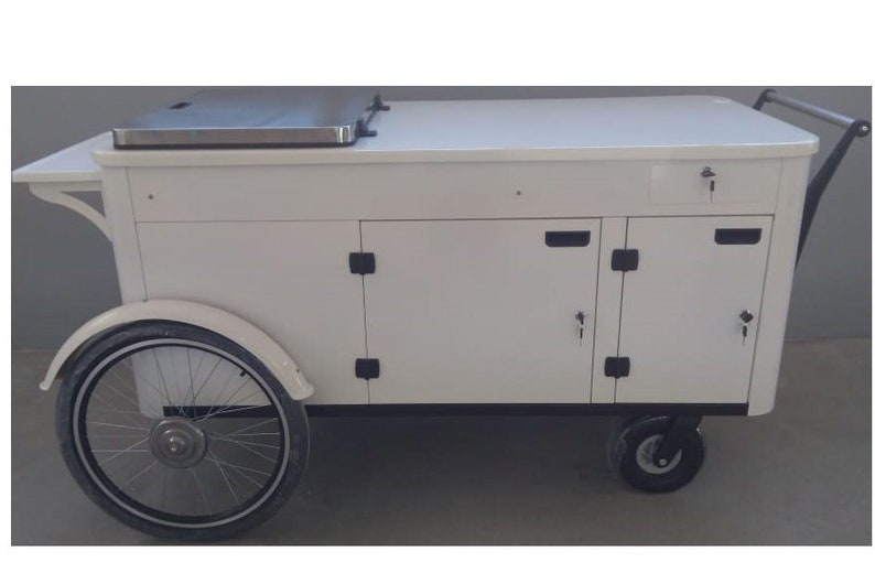 GOURMET COOLER CART, Gourmet Ice Cream Push Cart Cooler Cart Fruit