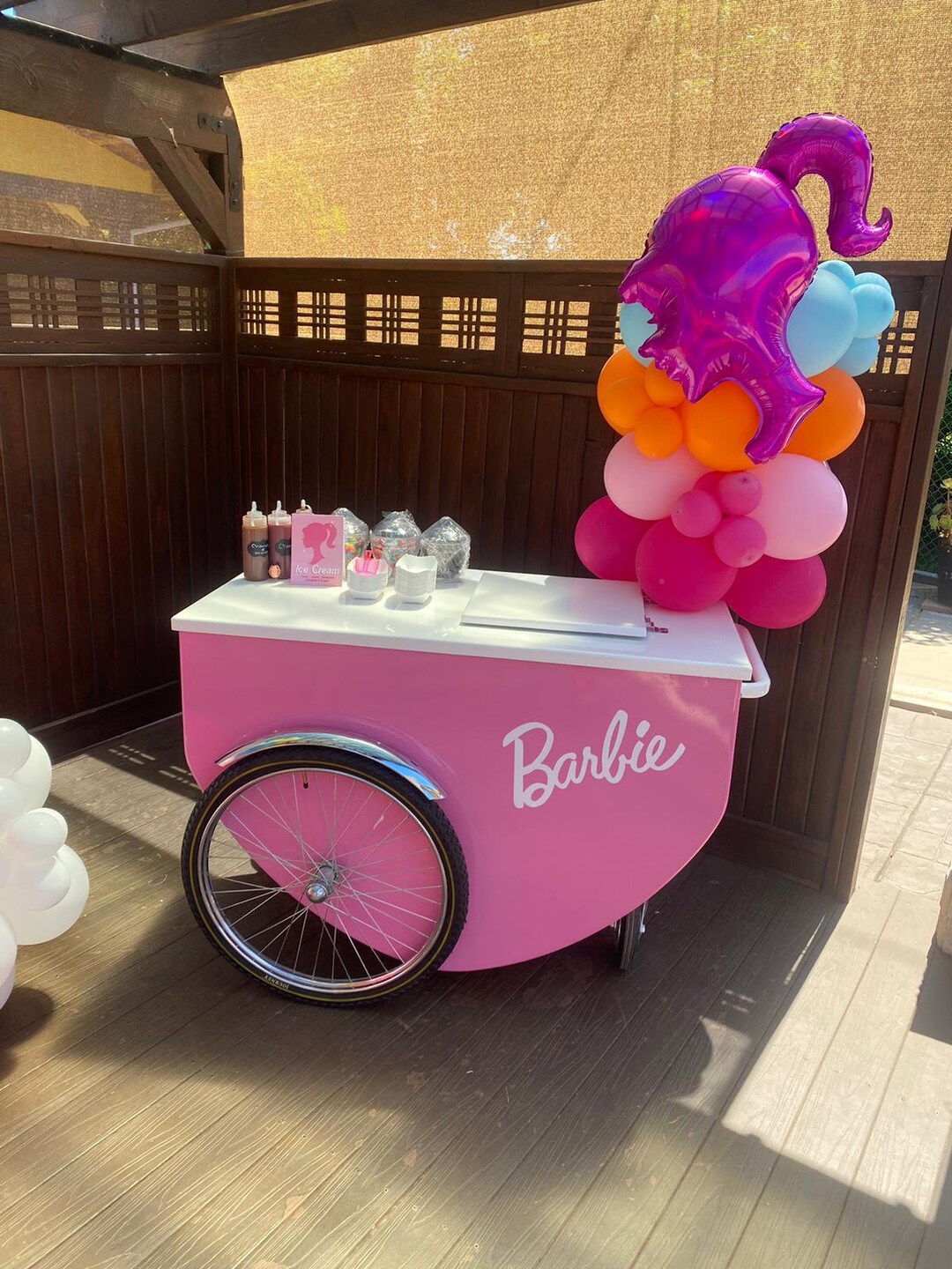 PINK BARBIE CART Ice Cream Barbie Cart Catering Carts Barbie Push Cart Ice Cream Carts Barbie