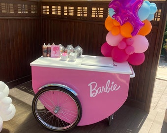 PINK BARBIE CART  Ice Cream Barbie Cart Catering Carts Barbie Push Cart Ice Cream Carts Barbie Party Barbie Ice Cream Cart Party Carts