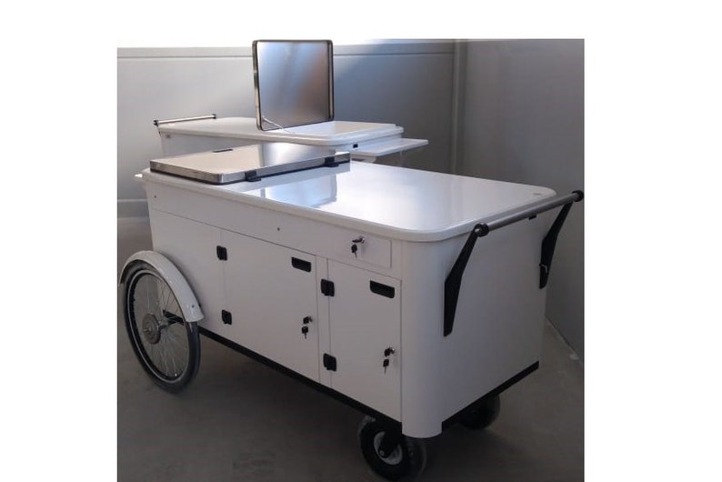 GOURMET COOLER CART, Gourmet Ice Cream Push Cart Cooler Cart Fruit