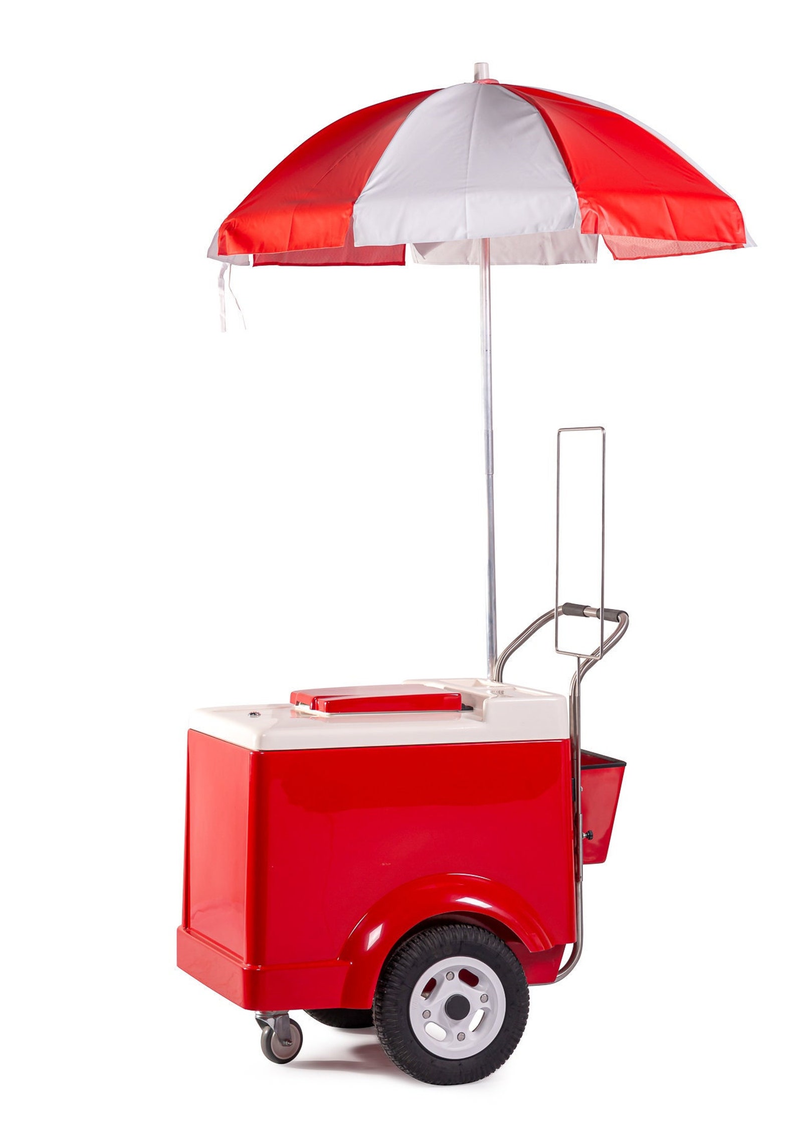 ICE CREAM CART, Red Push Cart, Ice Cream Push Cart, Red Ice Cream Push