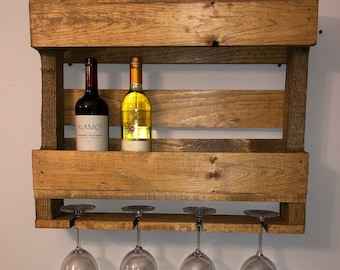 Wine Rack | Rustic Wine Rack | Vintage Wine Rack | Wooden Pallet Wine Rack |