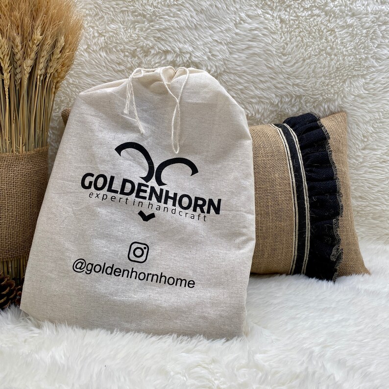 Black Ruffled 12 X 20 Burlap Pillow Burlap Pillow Cover Burlap Etsy