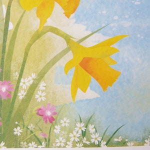 Spring Wren Print/ Spring Flowers Print/ A4 Spring Water Colour Print/ Coastal Print/ Rebecca Spikings image 4