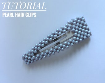 DIY pearl hair clip barrette craft project for beginner  DIY hair accessories kid-friendly craft
