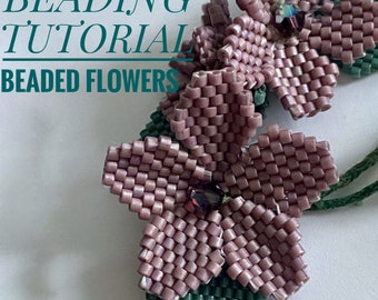 Simple beaded flowers pattern, how to do small beaded flowers step by step instruction