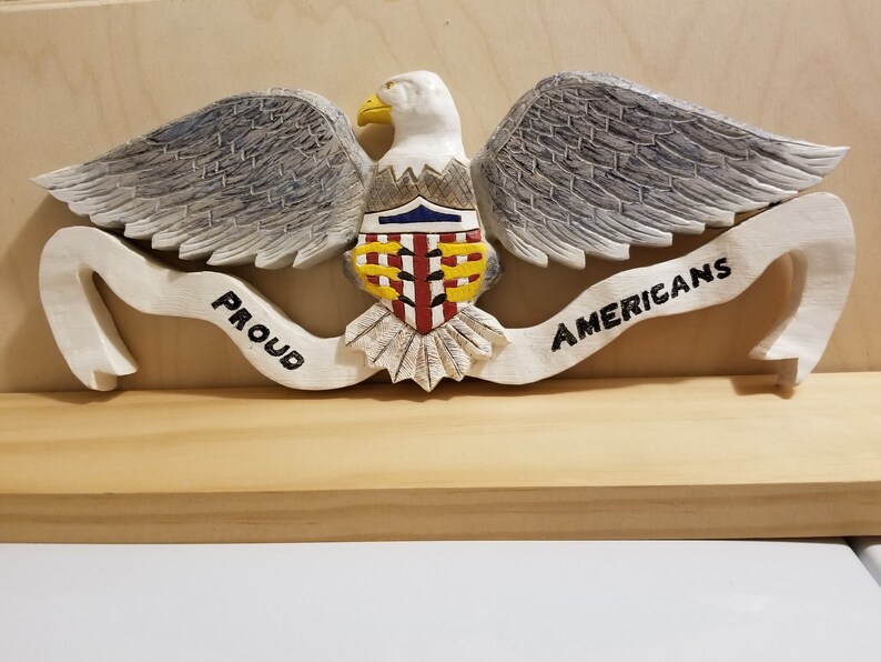American Bald Eagle plaque wall hanging basswood hand carved Etsy