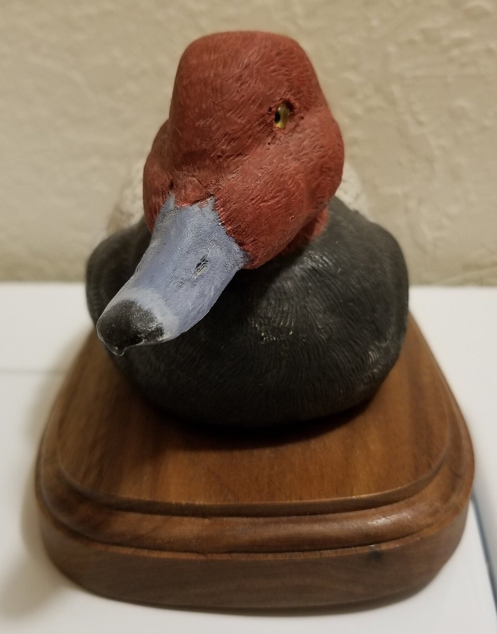 Red Head Duck Sculpture Wood Carving Realistic Detail Ocean Etsy