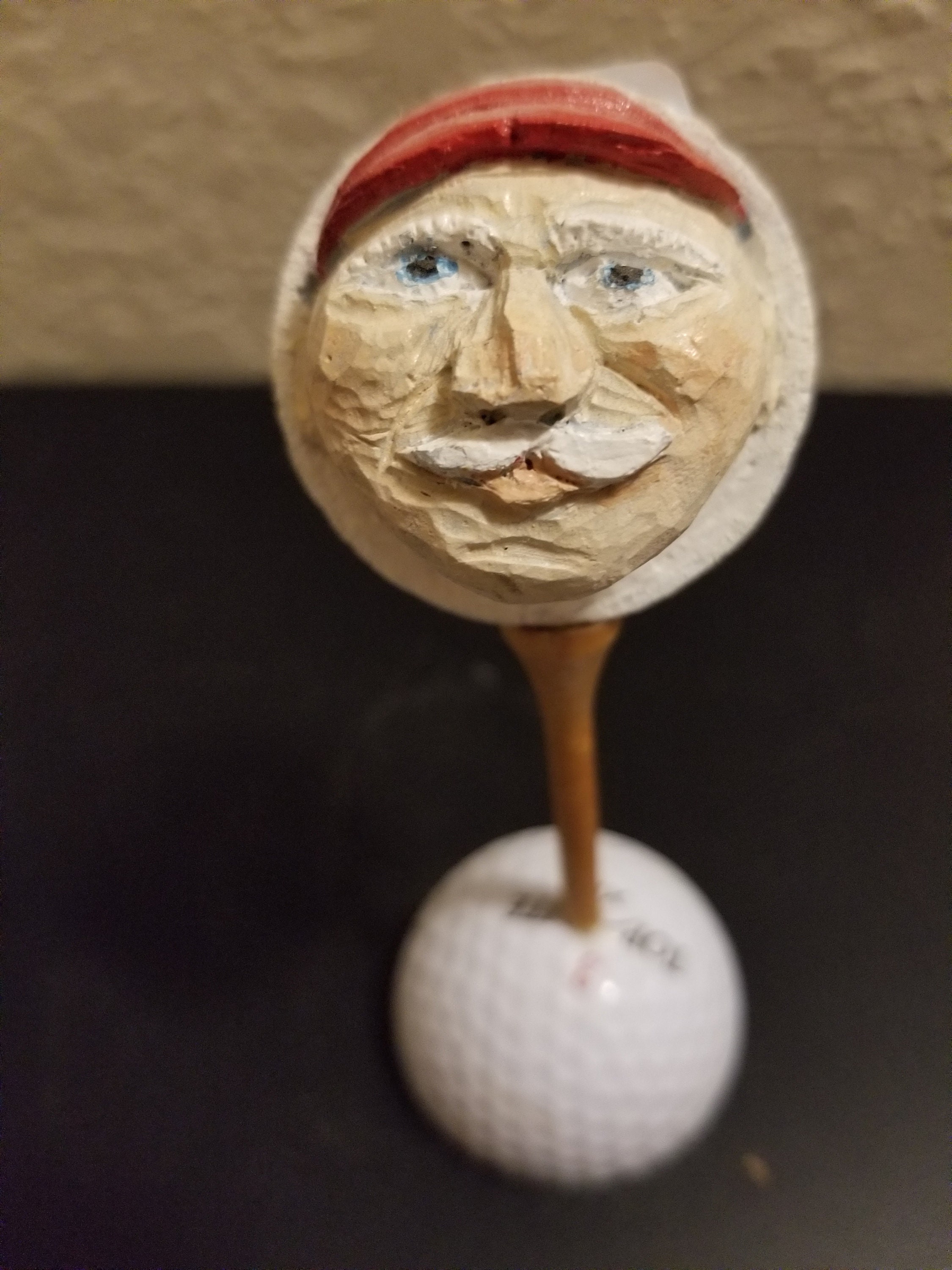 Golf ball carving golfer head realistic gift Fathers Day Etsy
