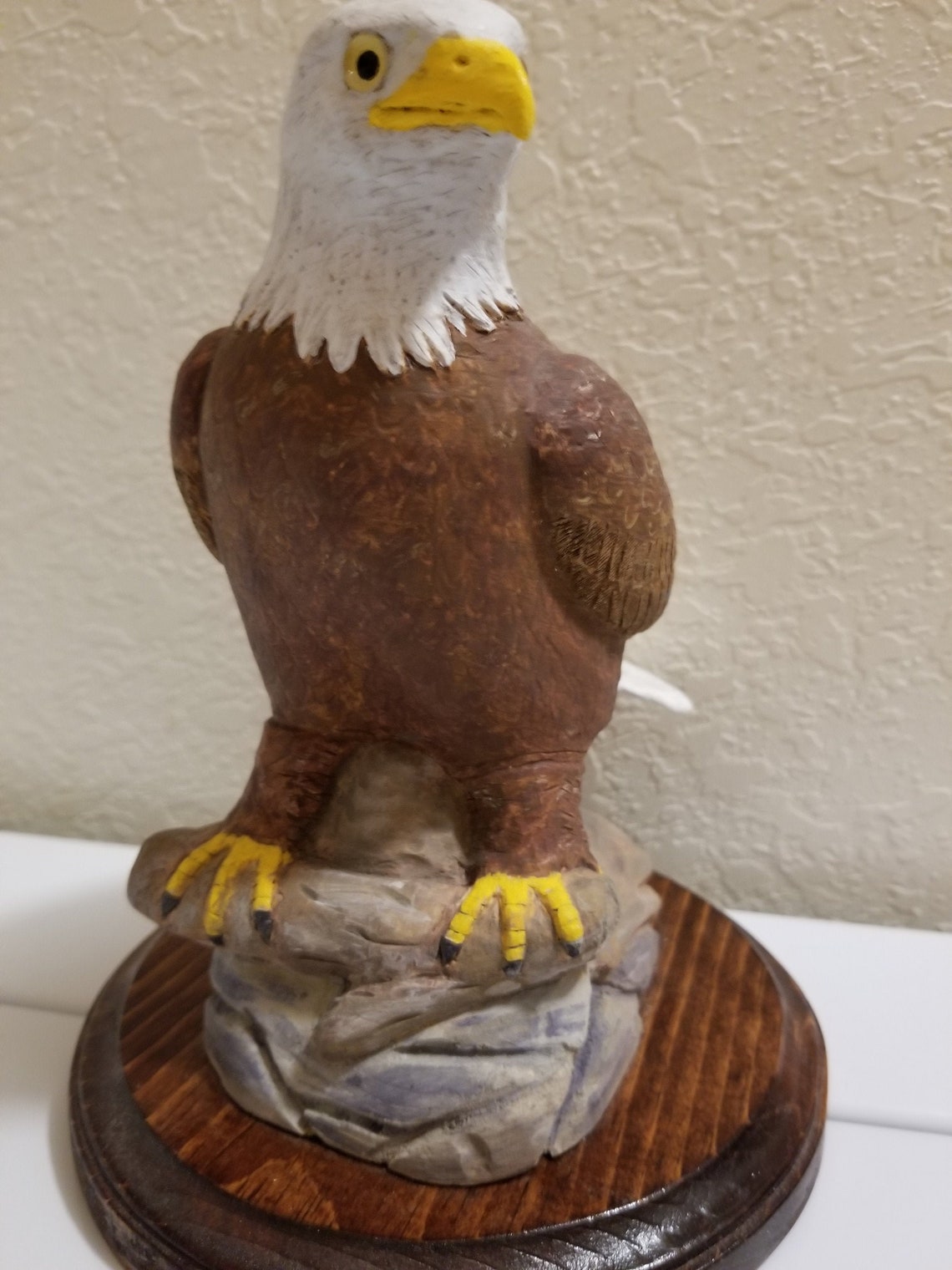 American Bald Eagle Realistic Wood Carving Desktop Basswood 6 Etsy