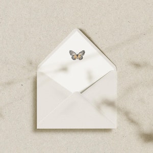 Butterfly Envelope Liner Floral Butterfly Garden Wedding Liner Butterfly Floral Design image 1