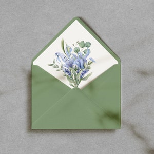 Floral Greens Envelope Liner | Watercolor Envelope Liner | Wedding Envelope Liner with Soft Floral Design