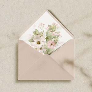 Floral Envelope Liner | Envelope Liner | Envelope Liner with Soft Floral Design