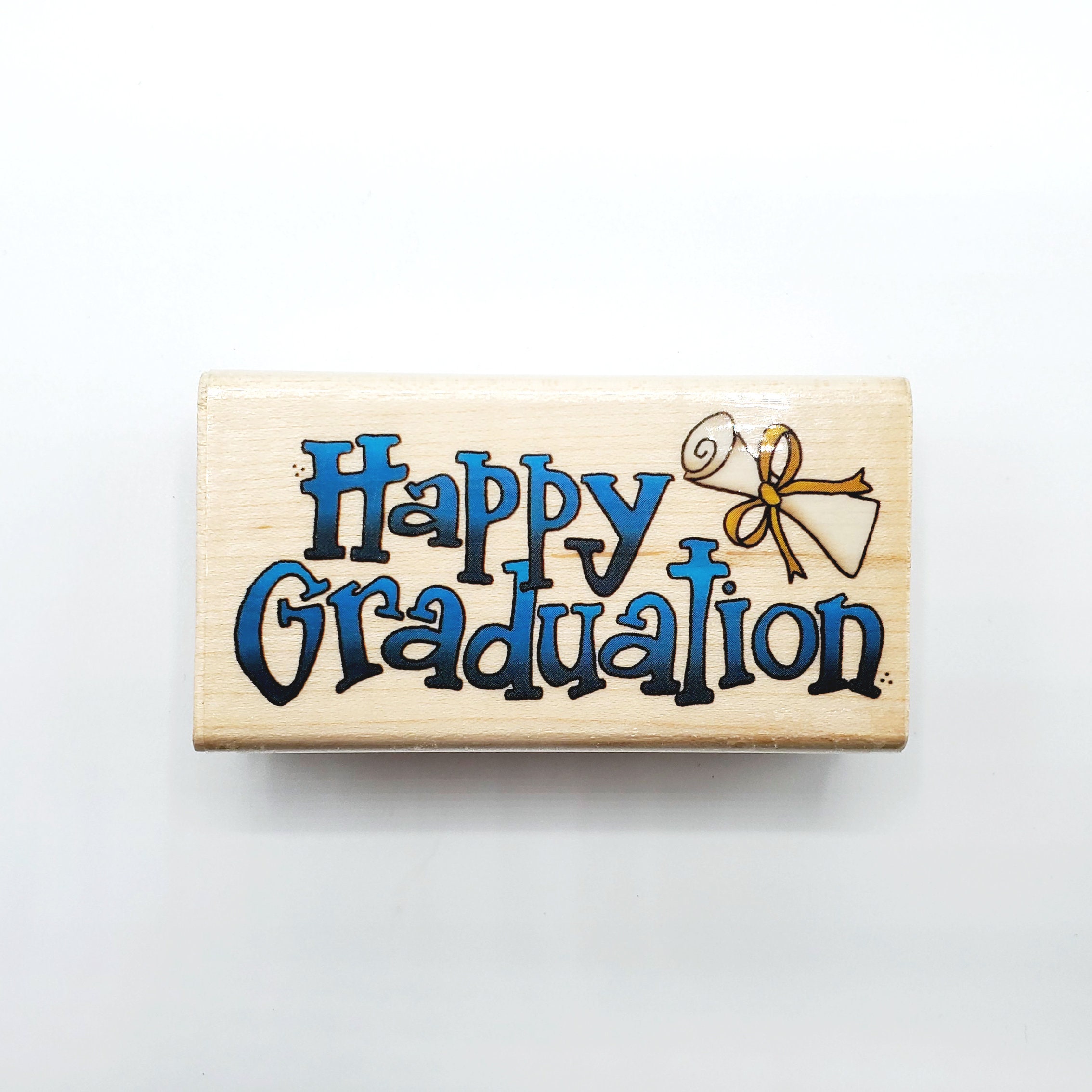 Used Graduation Wood Rubber Stamps Etsy