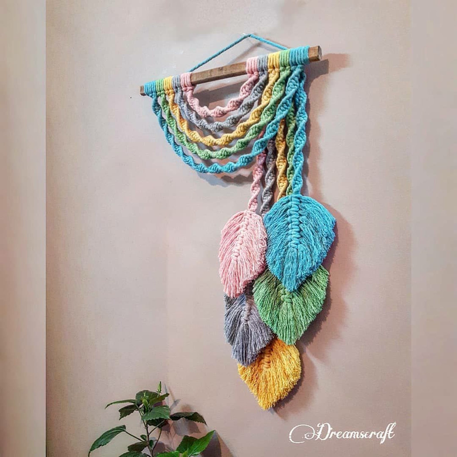 Macrame wall hanging Multicolor mini tapestry interior decor Etsy