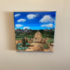 Desert Trail Wall Art | Peaceful Desert Path Painting | Southwestern Landscape Decor | Boho Nature Art | Calm Earth Tone Wall Decor