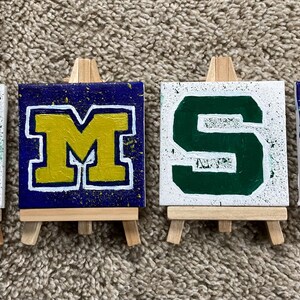 Custom College Mini Painting | Wall Art Dorm Room Decor | Custom School Logo |  Classroom Decor for Teacher Gift | College Student |Football