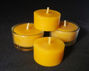 Tealight Beeswax Candles 4-piece set | Pure Beeswax Candle | Natural Candles | Non-Toxic Candles | Perfect Gift | Candle Gift Set
