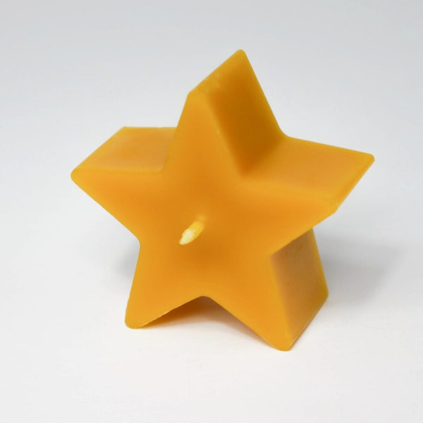 Star Beeswax Candle | Pure, Natural & Organic Candle | Candle Wedding Gift | Perfect Gift | Birthday Gift | Christmas Gift | Original Gift