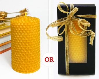 Large Rolled Honeycomb 5/10 Beeswax Candle | Pure Beeswax Candle | No Paraffin, No Chemicals | Non-Toxic Candle | Perfect Gift for Someone