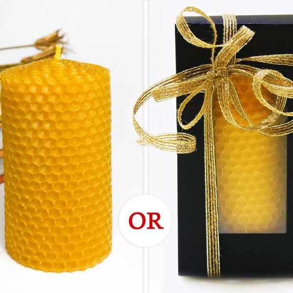 Large Rolled Honeycomb 5/10 Beeswax Candle | Pure Beeswax Candle | No Paraffin, No Chemicals | Non-Toxic Candle | Perfect Gift for Someone