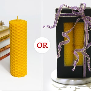 Hand Rolled Honeycomb 3/10 | Pure Beeswax Candle | Gift Set | No Chemicals | Non-Toxic Alternatives Candle | Perfect Gift for Someone