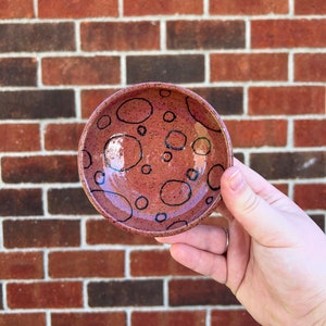 Pink circles Ring, Trinket Dish, Ceramics, Handmade