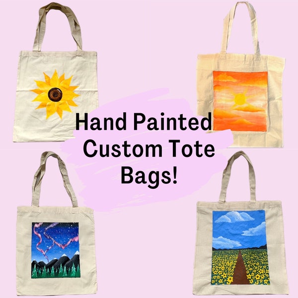 Custom Tote Bag, Hand Painted Bag, Personalised Reusable Bag, Eco-Friendly Bag, Customised Shopping Bag, Canvas Beach Bag, Personalised Gift