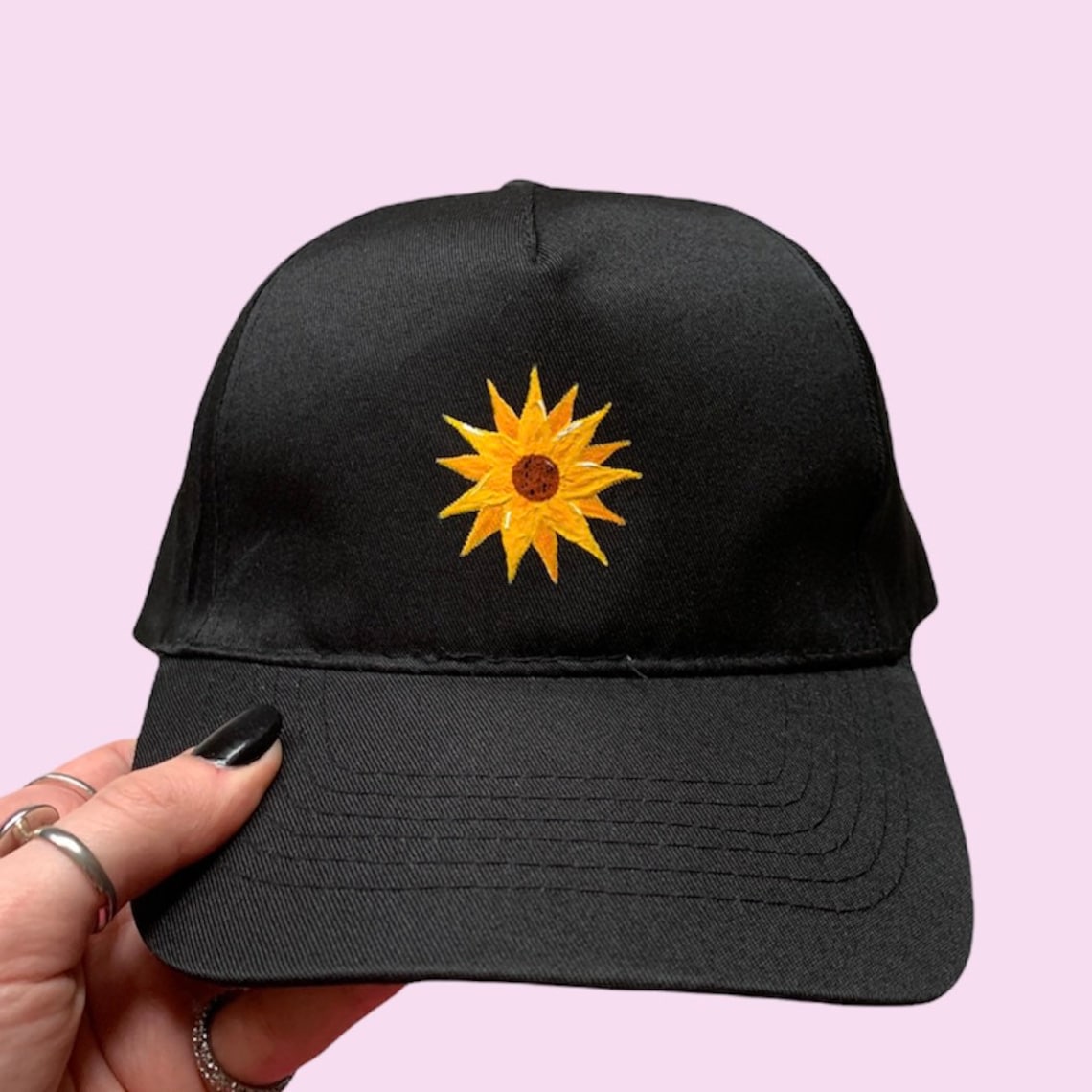 LOKIDVE Women's Sunflower Baseball Cap – Adjustable 'You Are My Sunshine' Dad Hat, Black - View #13