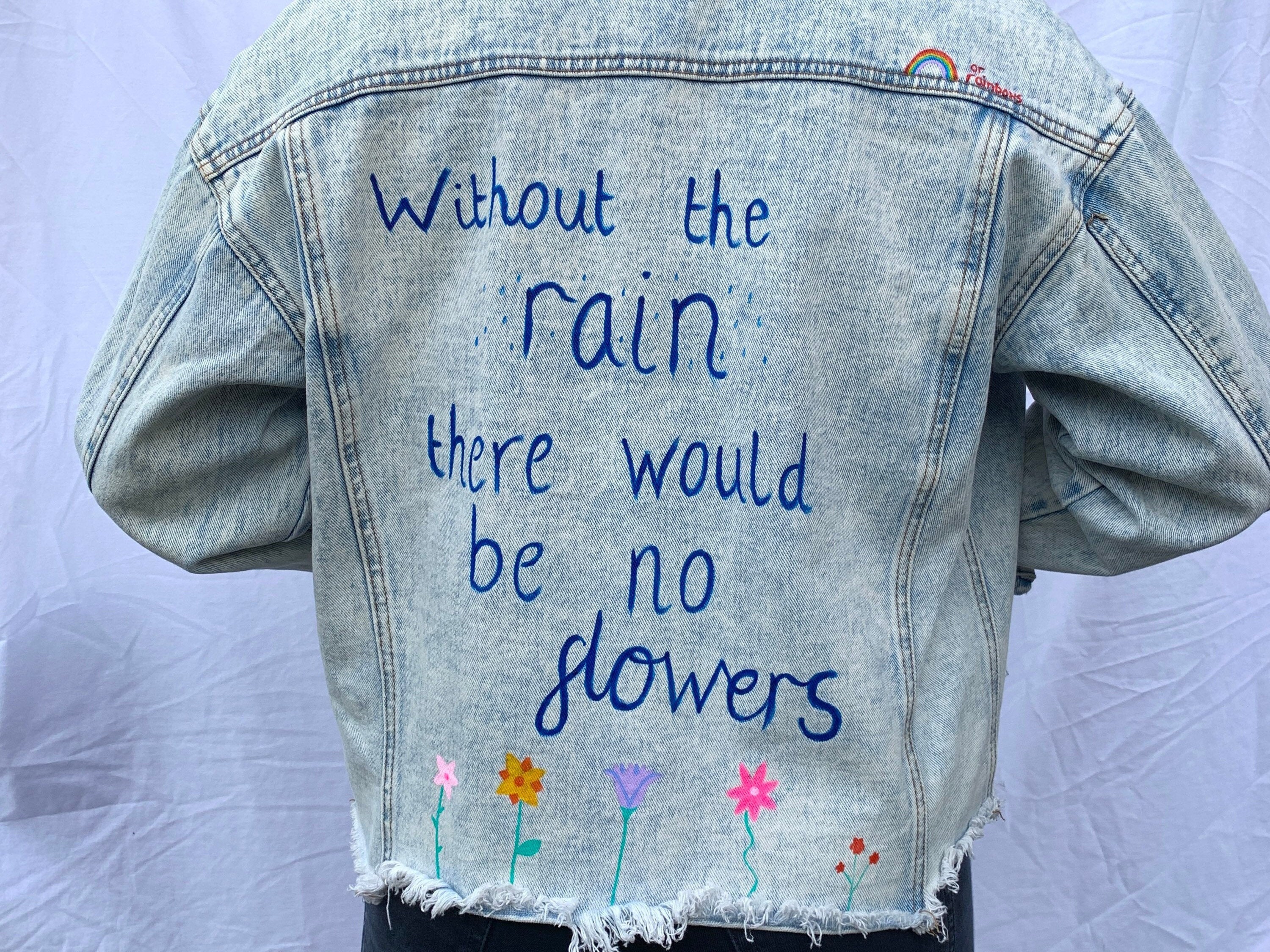 Inspirational Quote Jacket Custom Denim Jacket Hand Painted Etsy