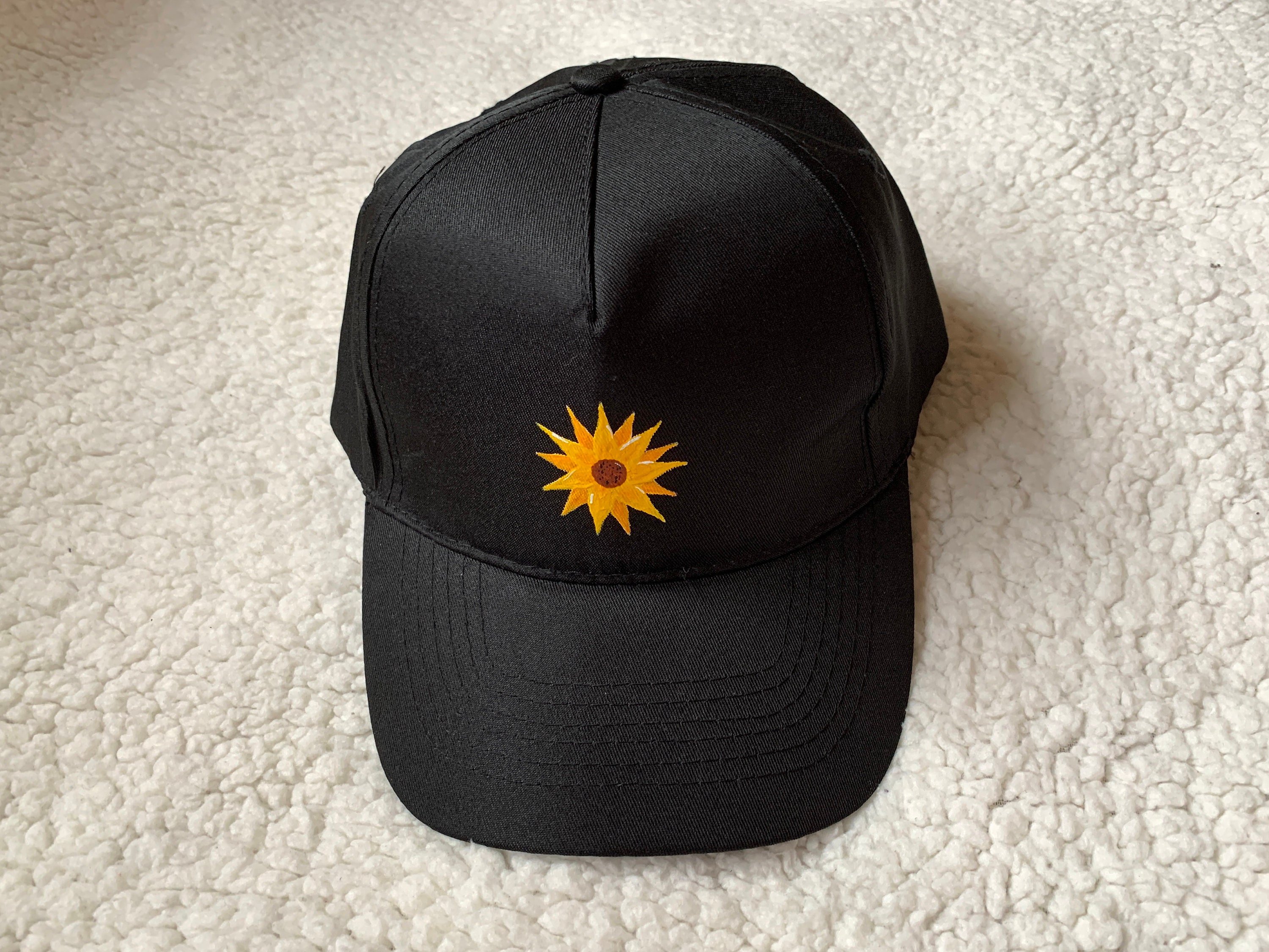 Rhinestone Sunflower Distressed Baseball Cap main image 1