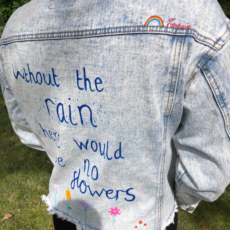 Inspirational Quote Jacket Custom Denim Jacket Hand Painted Etsy